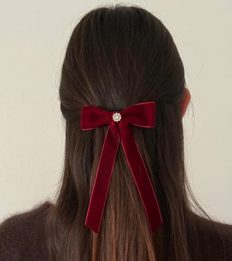 Iconic Velvet Bow in Cabernet
