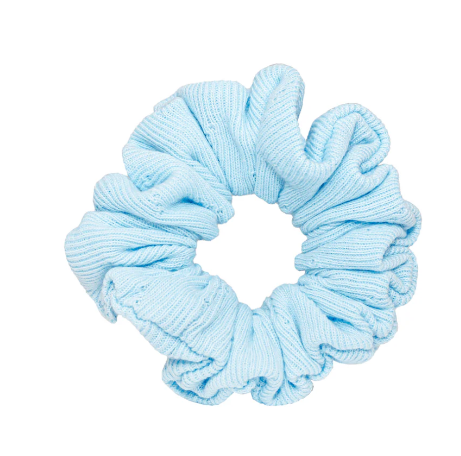 Pointelle Scrunchie in Icicle
