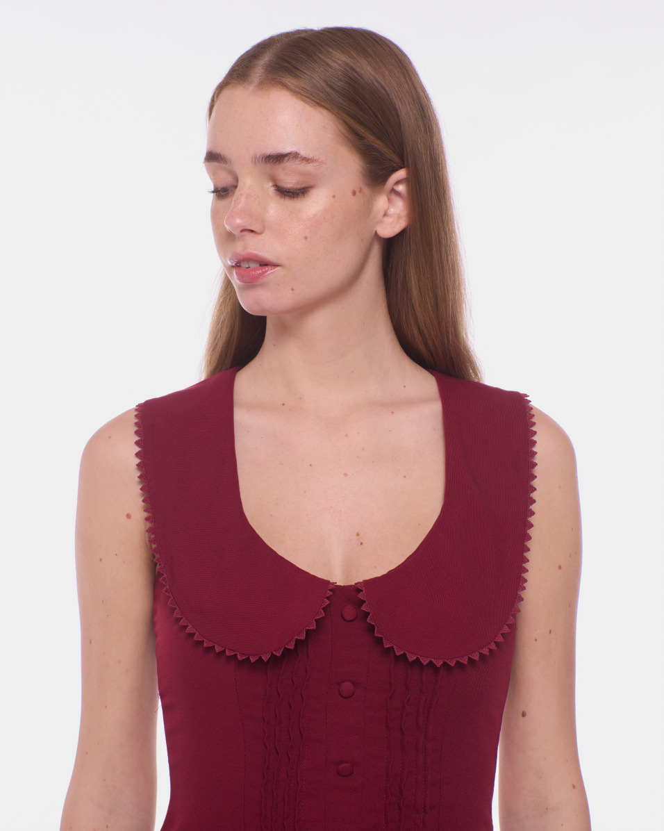 Ingrid Mini Dress - Berry Rouge