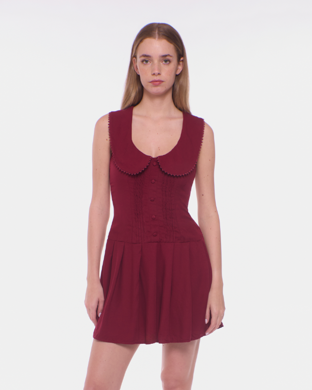 Ingrid Mini Dress - Berry Rouge