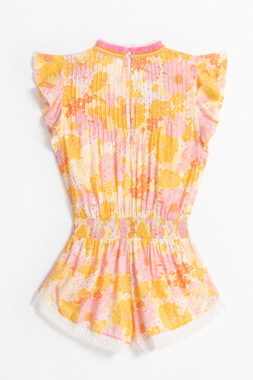 Kids Short Jumpsuit Sasha - Yellow Flower Mix - Poupette St Barth