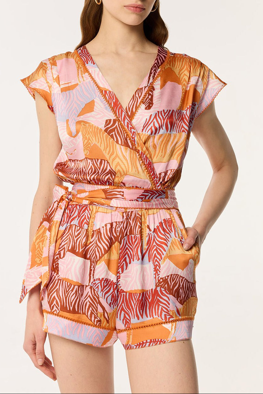 Short Jumpsuit Anaik - Pink Ashanti - Poupette St Barth