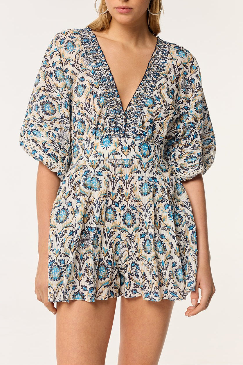 Short Jumpsuit Chantal - Black Victorian - Poupette St Barth