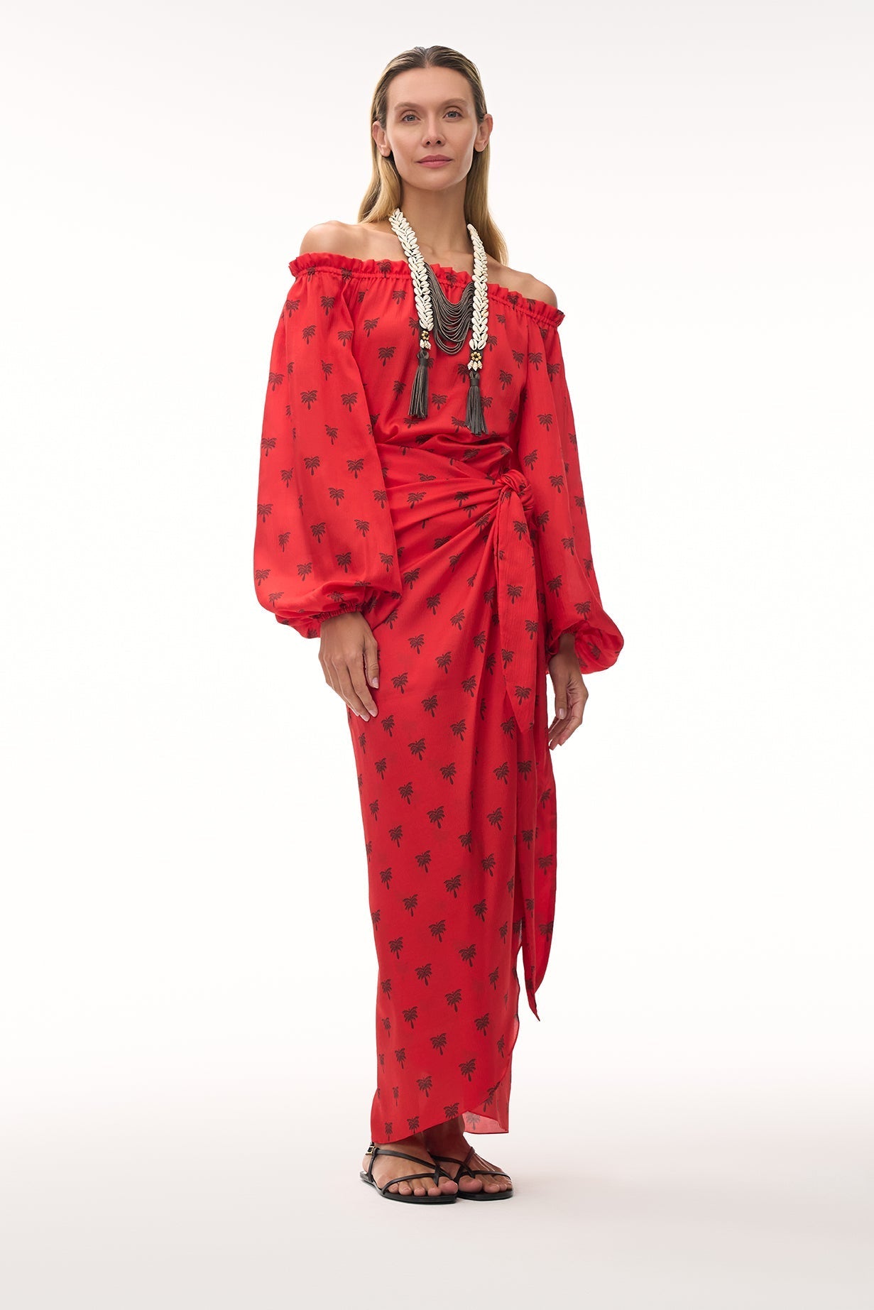 Astrid Martellato Silk Blouse / Red Polka Palms
