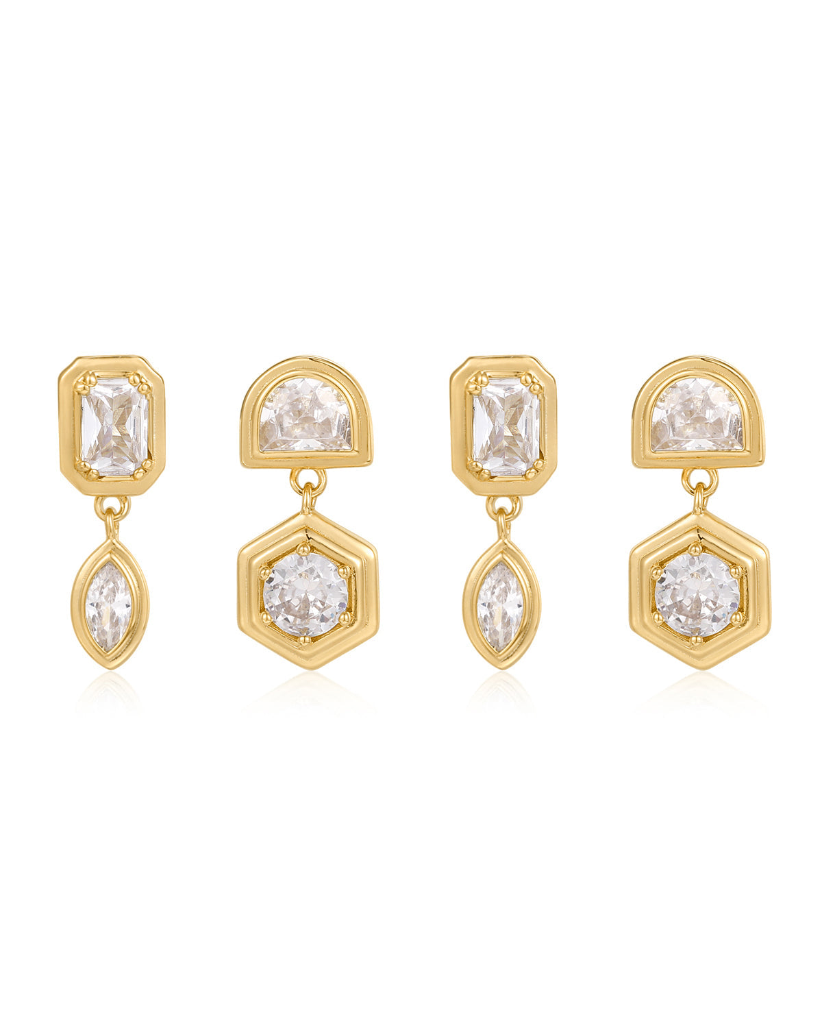 Stellar Bezel Studs Set- Gold