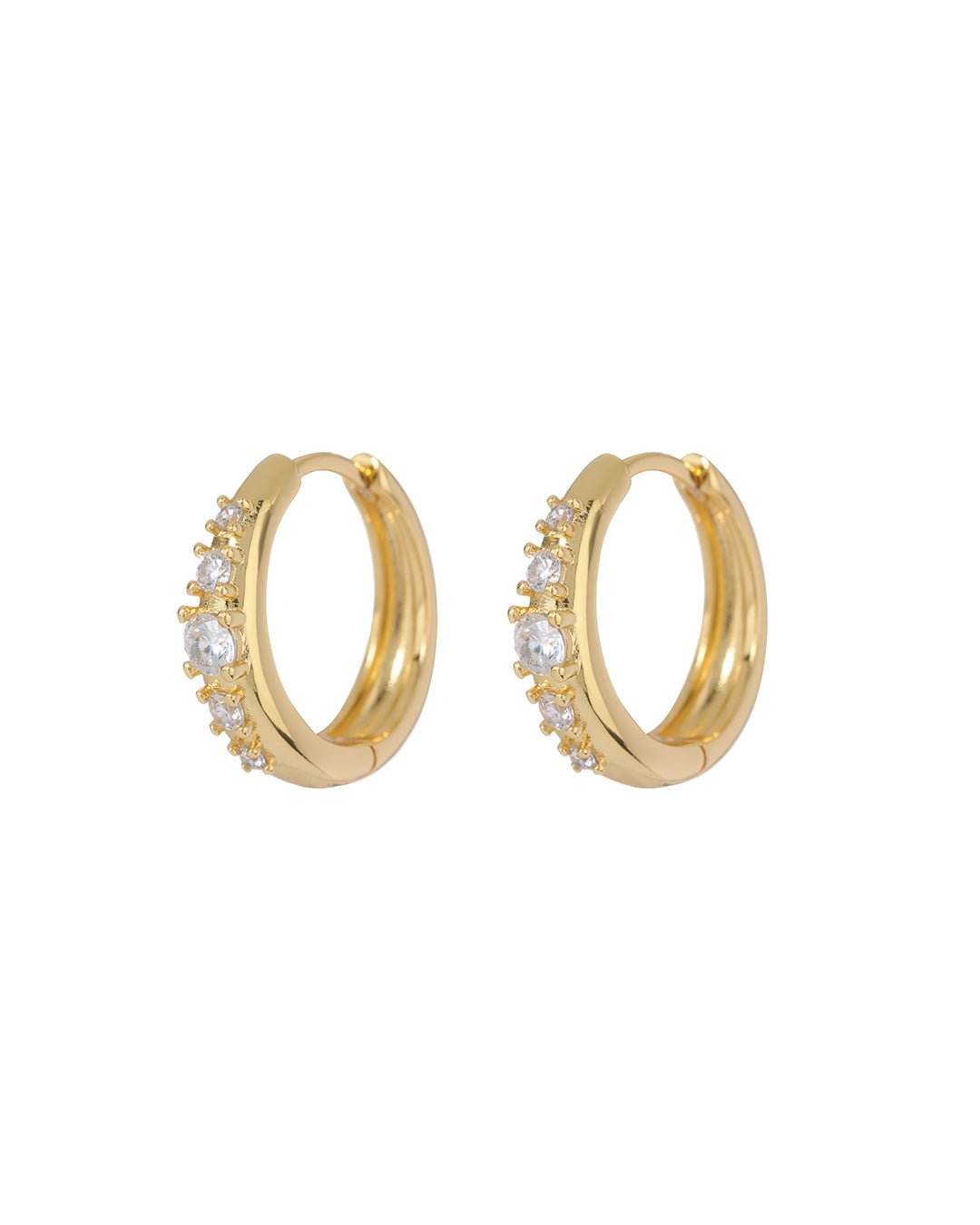 Stone Geneva Hoops- Gold