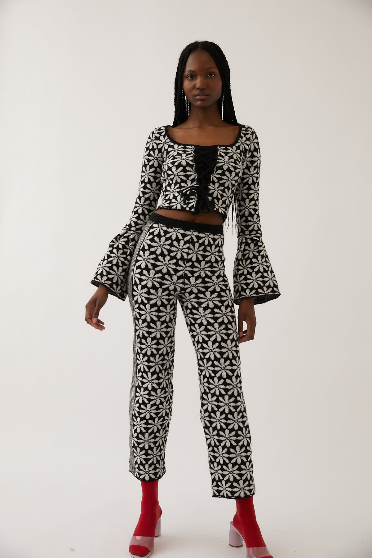 Alcala Floral Pant | Black & White