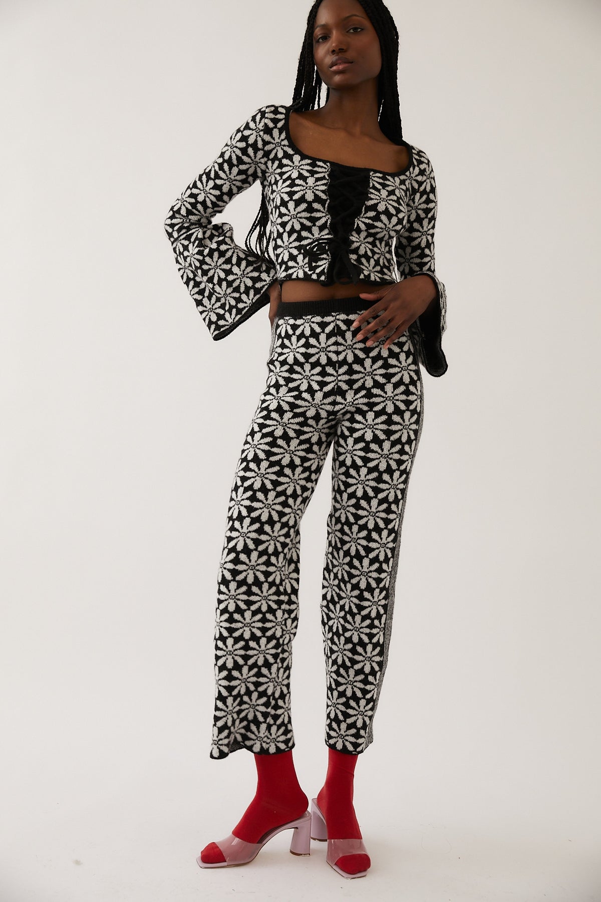 Alcala Floral Pant | Black & White