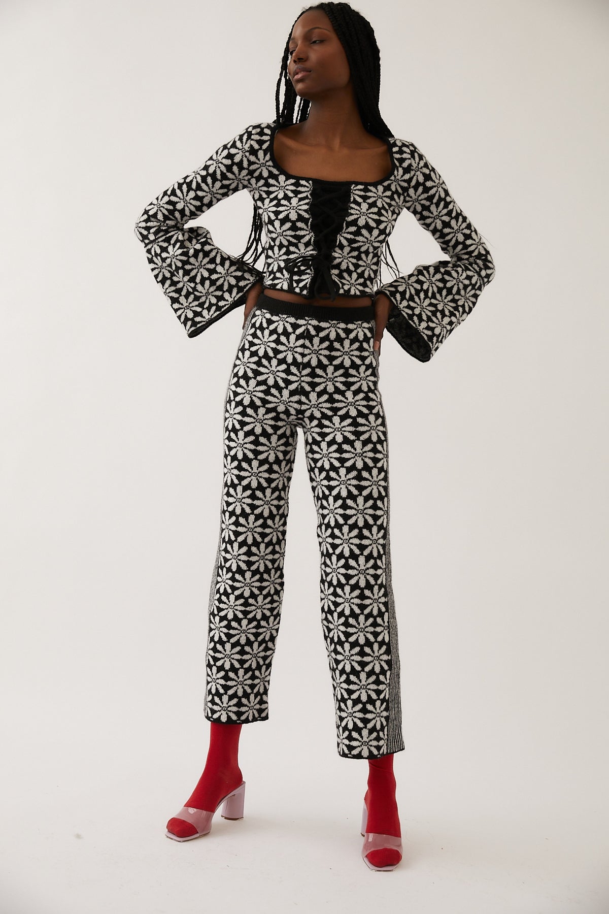 Alcala Floral Pant | Black & White