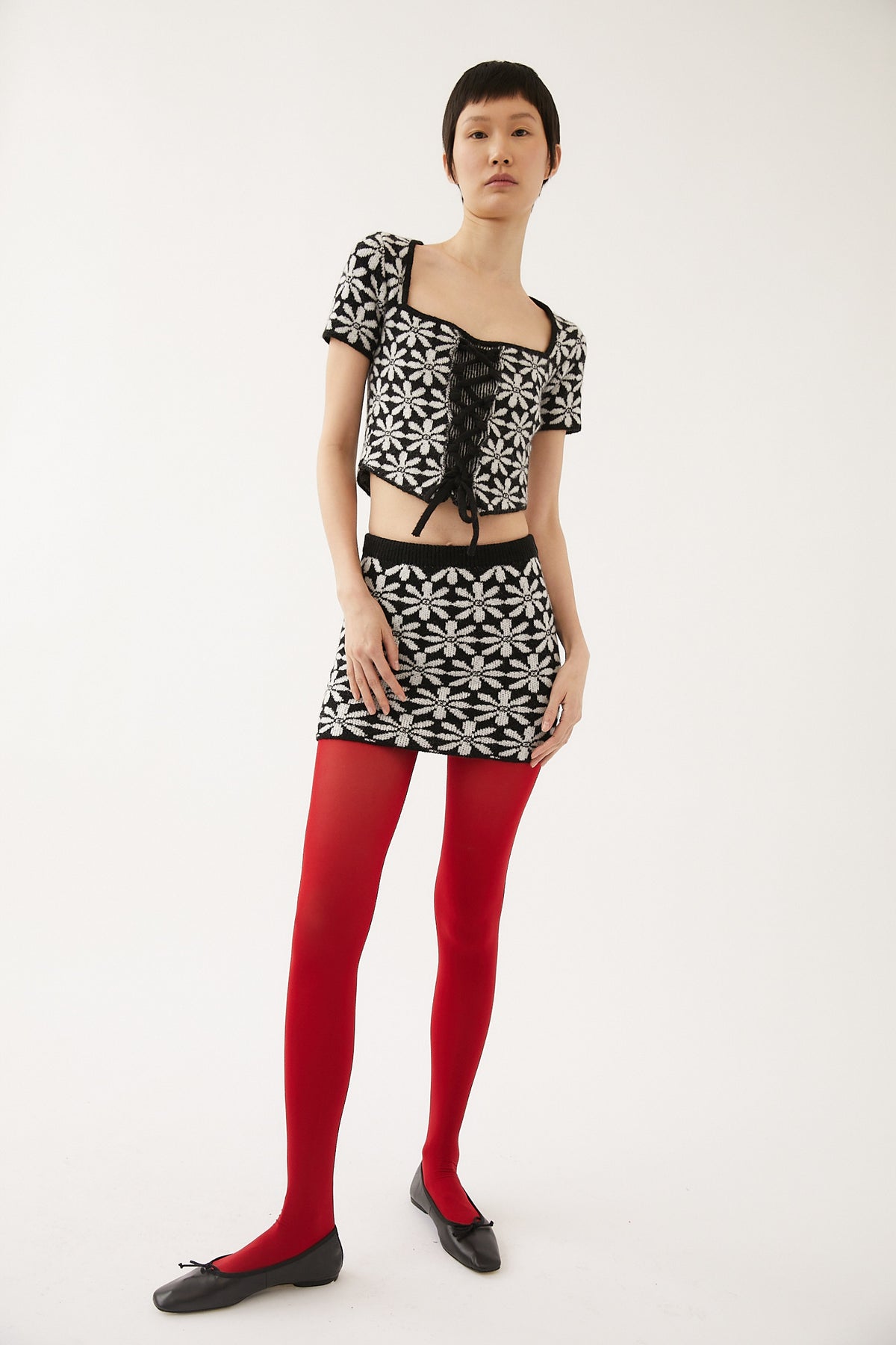 Hadar Knit Skirt | Black & White
