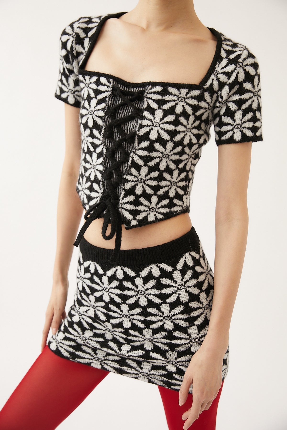 Hadar Knit Skirt | Black & White