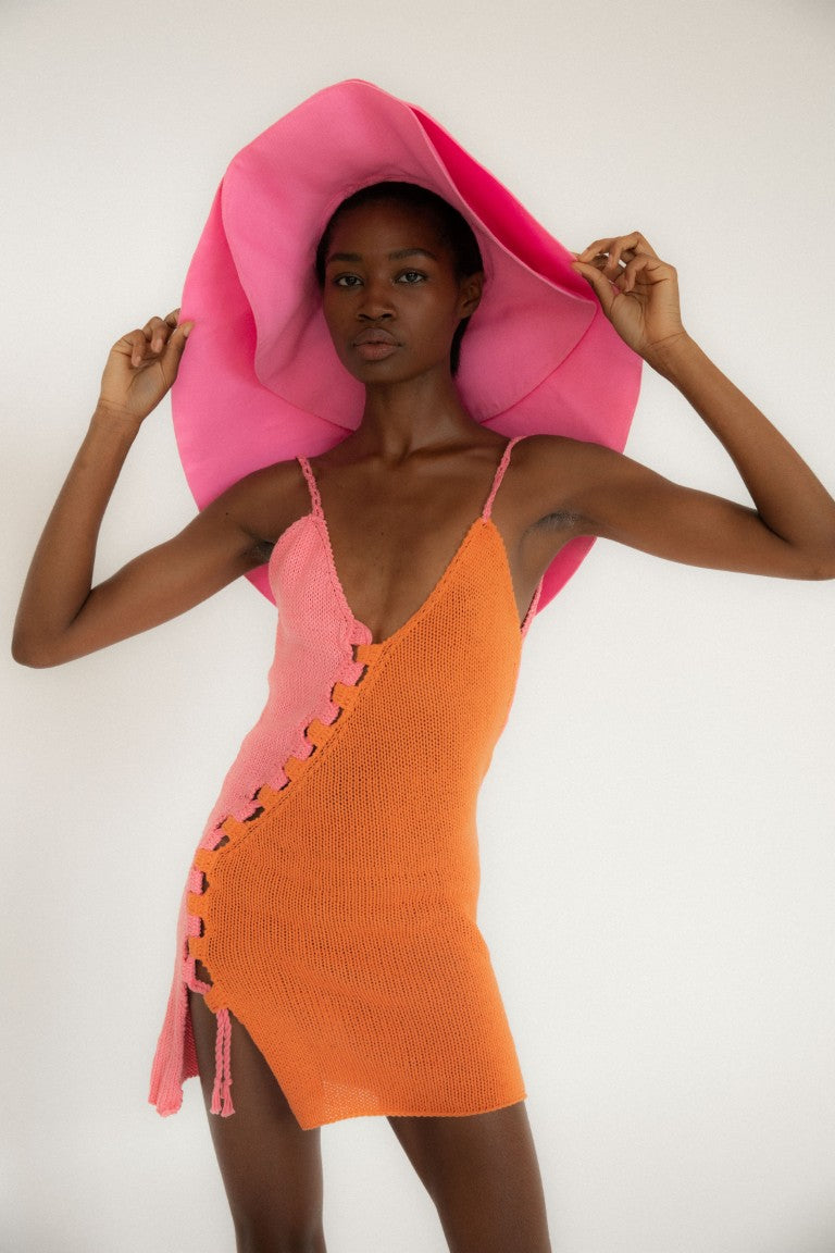 Maribel Knit Dress | Pink  &  Orange