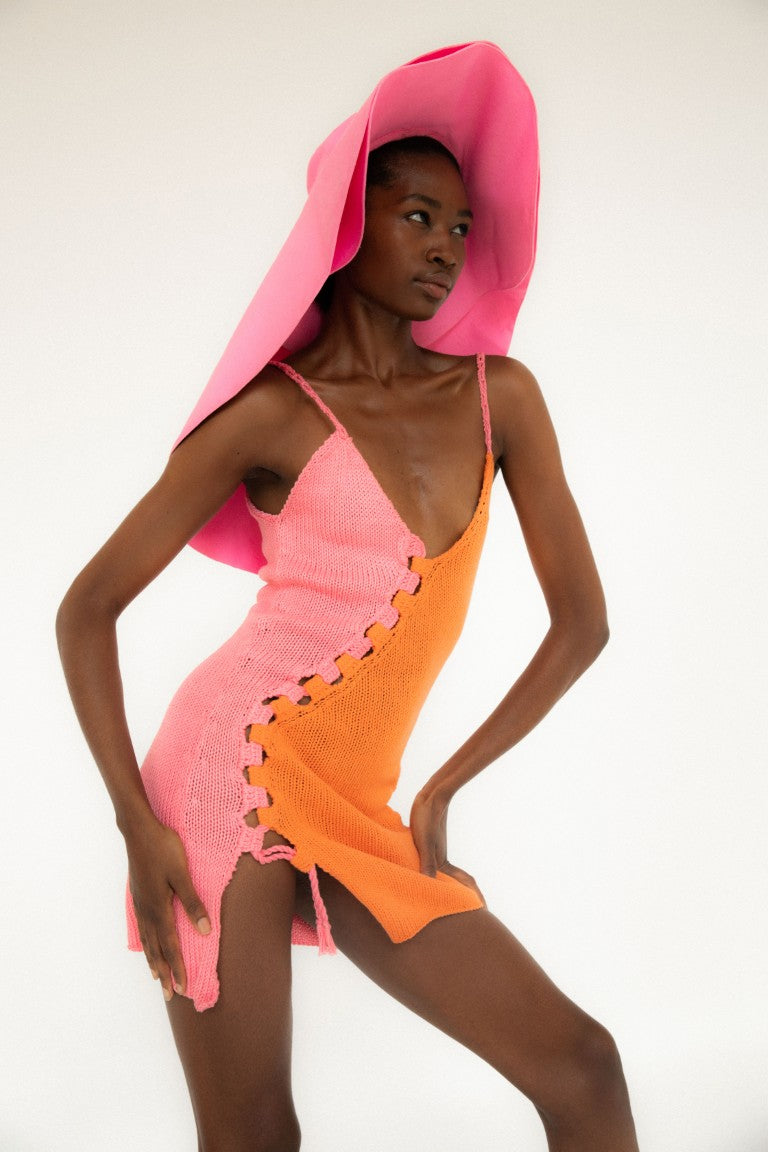 Maribel Knit Dress | Pink  &  Orange