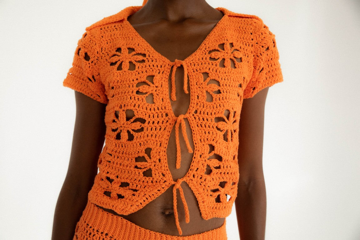 Harmony Crochet Top | Orange