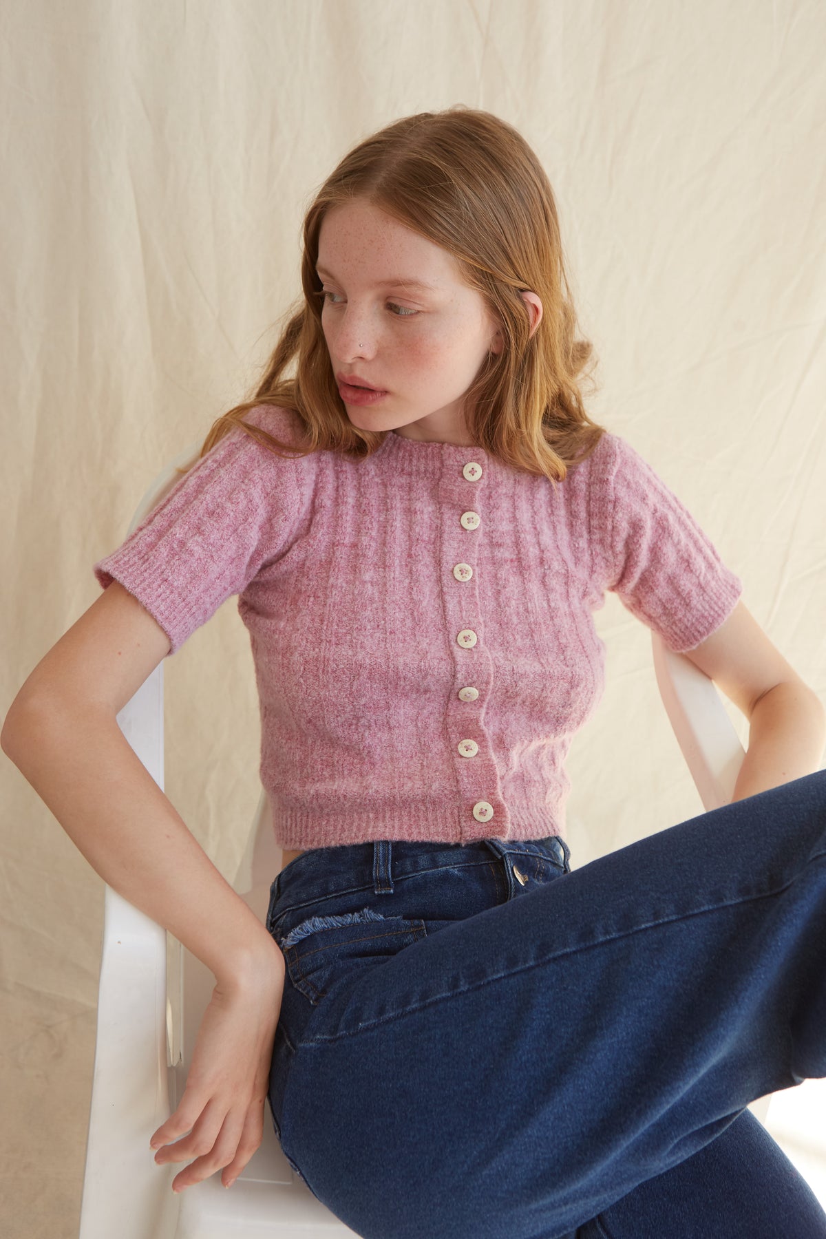 Dalia Knit Top | Pink