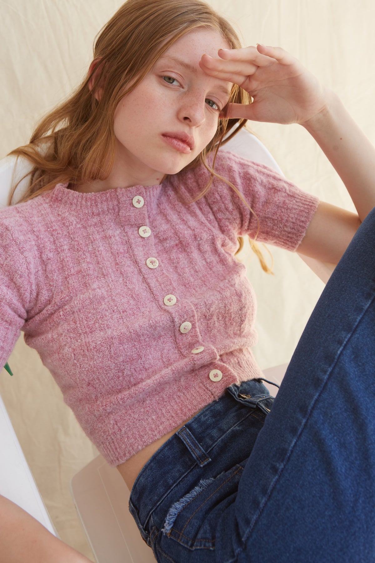 Dalia Knit Top | Pink