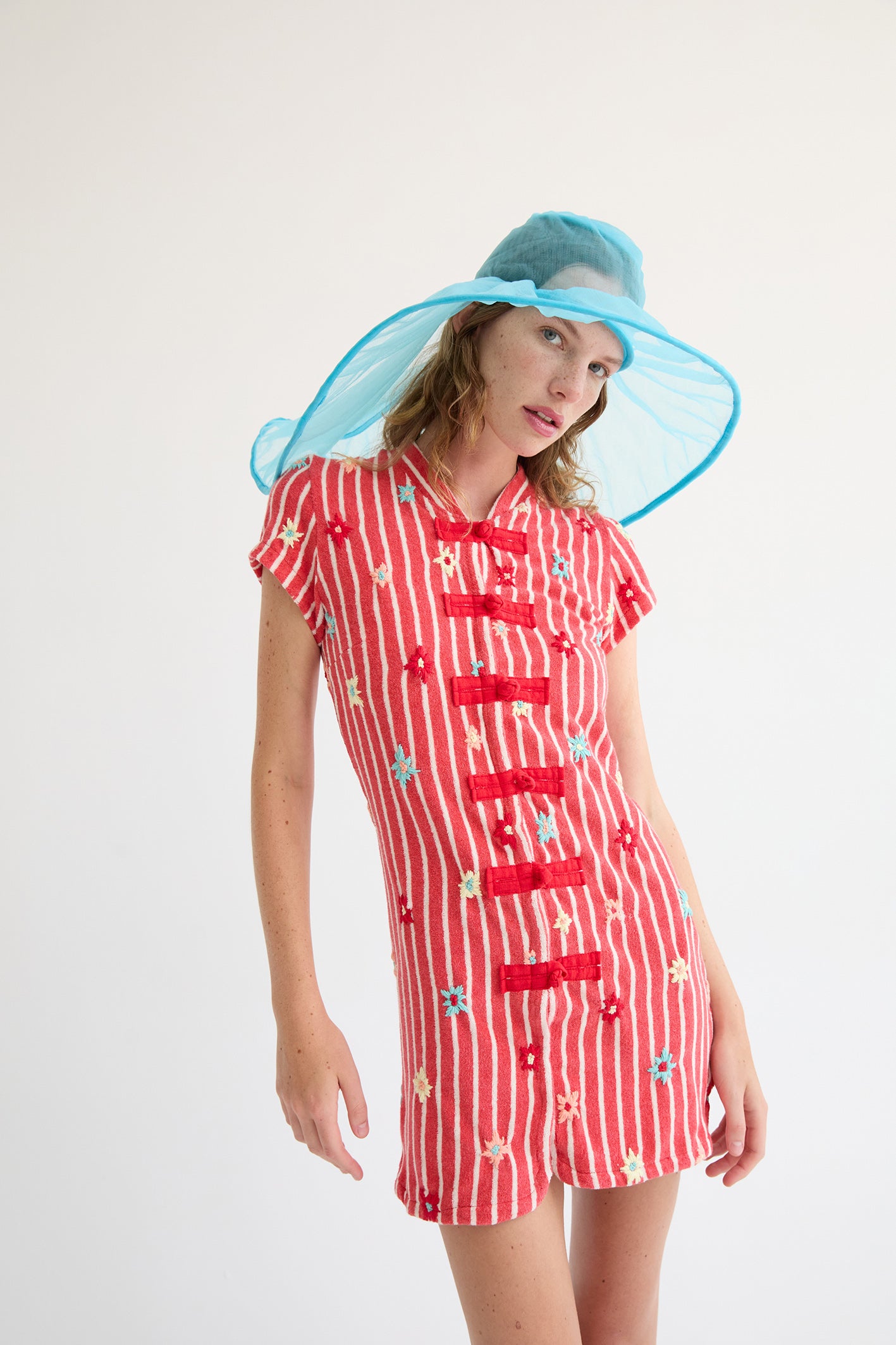 Almudena Dress | Red Striped
