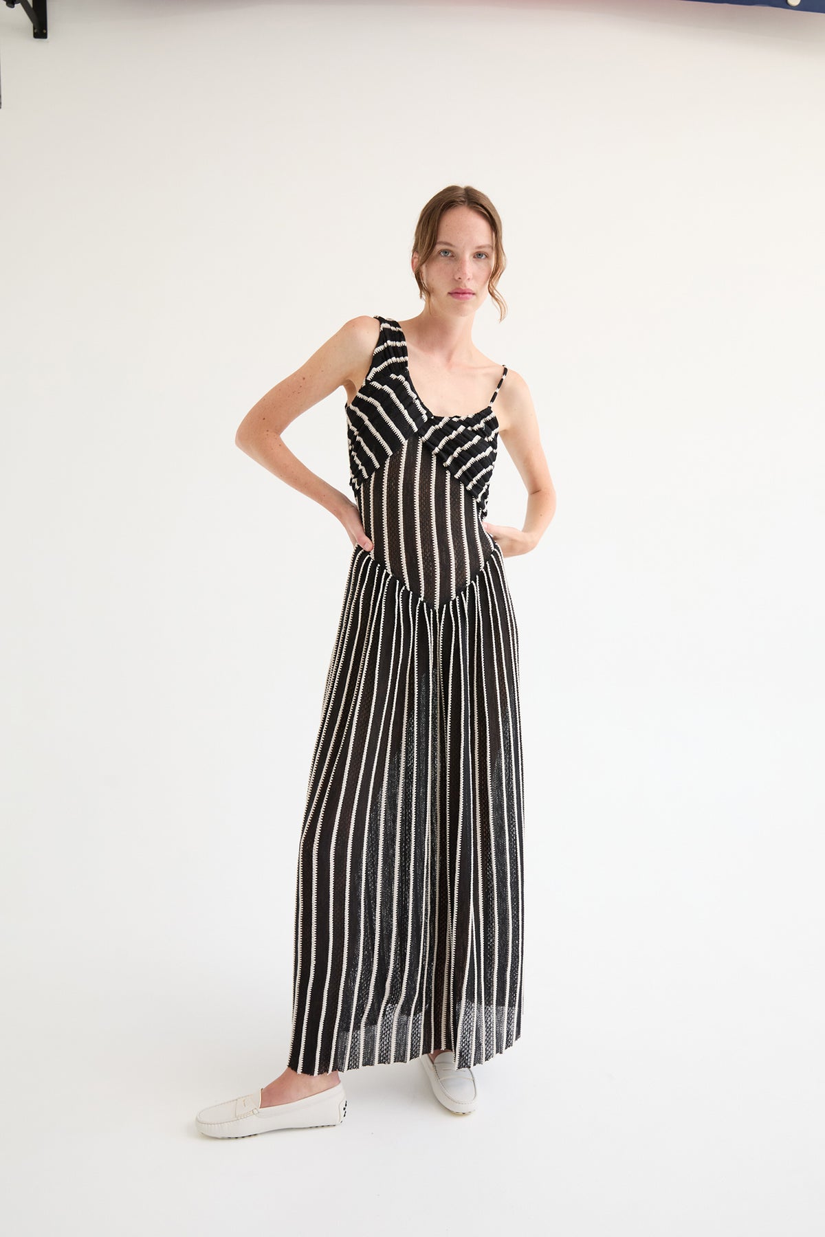 Ikia Dress | Black Striped
