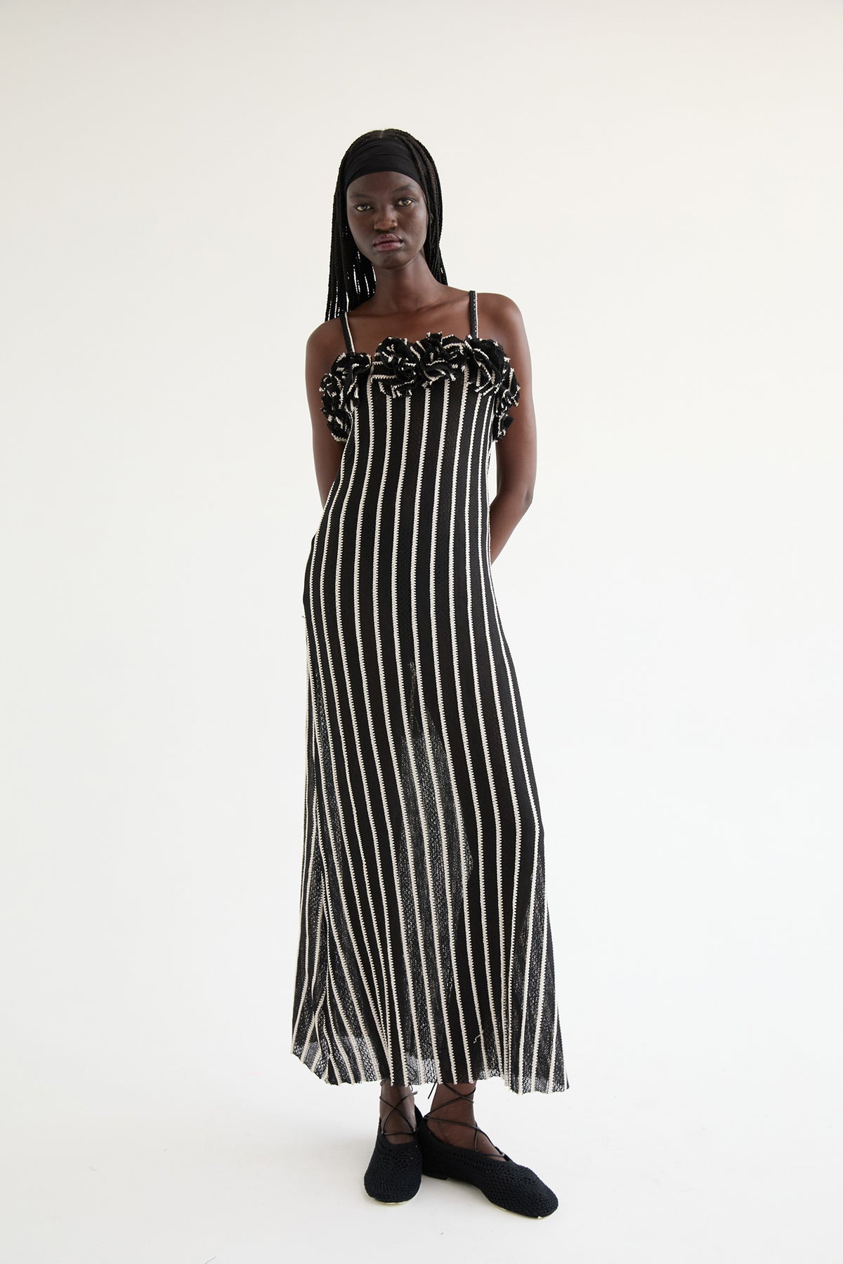 Anissa Dress | Black Striped