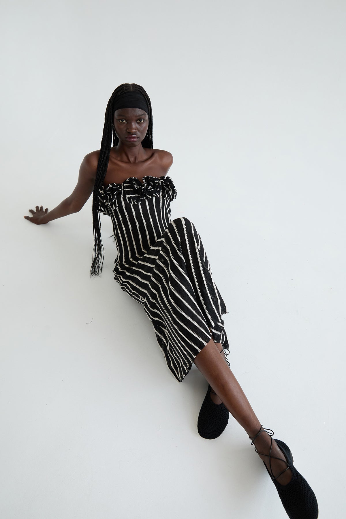 Anissa Dress | Black Striped