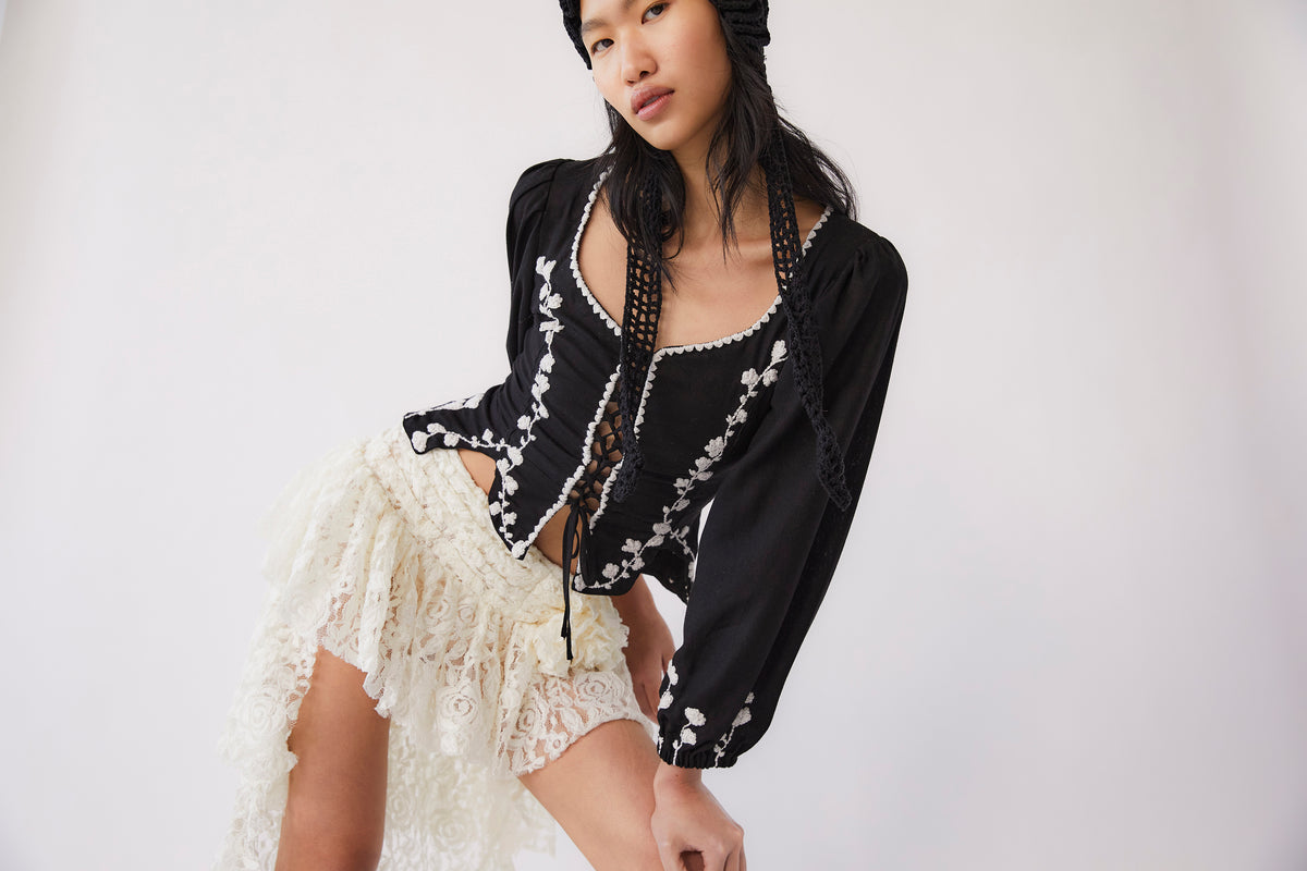 Titania Corset Blouse | Black