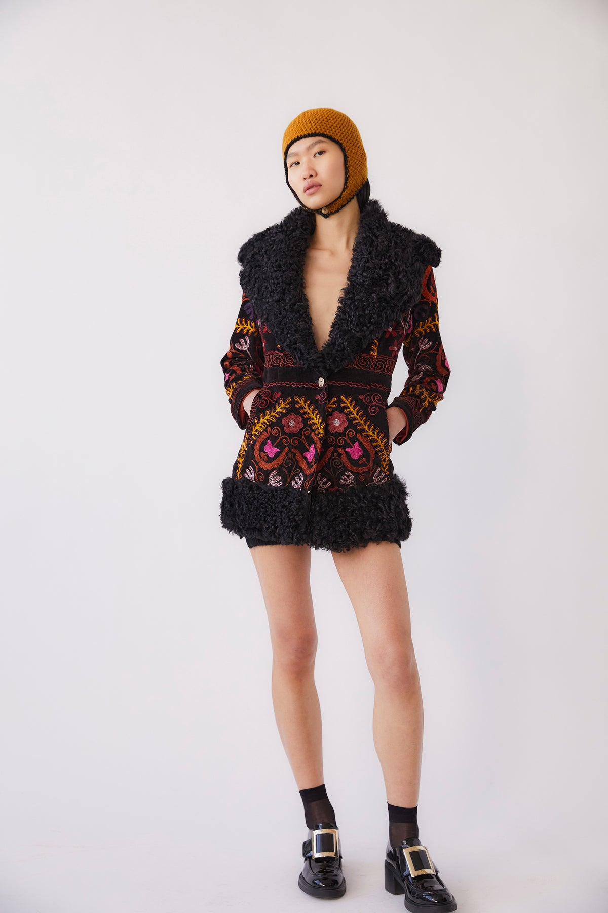 Tila Embroidered Jacket | Black