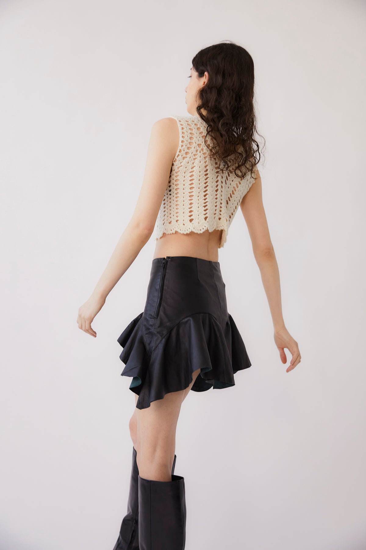 Betty Leather Skirt | Black