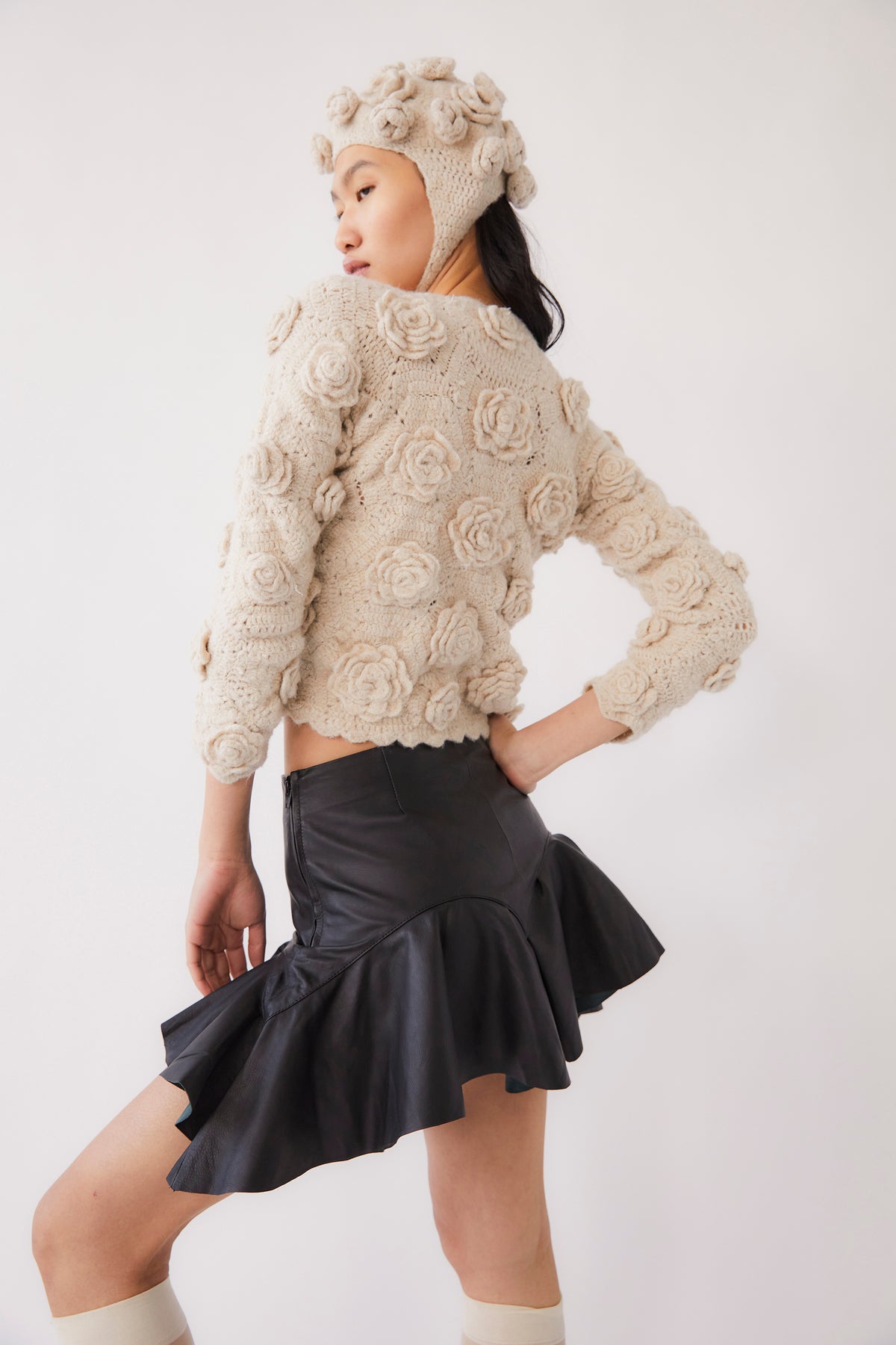 Samara Alpaca Blend Crochet Top | Ivory