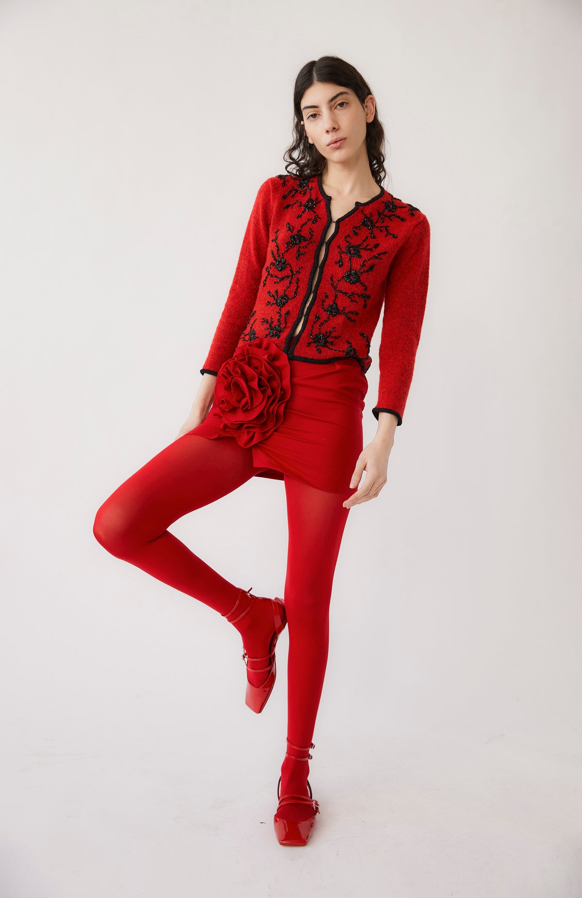 Fabrizia Wool Blend Mini Skirt | Red