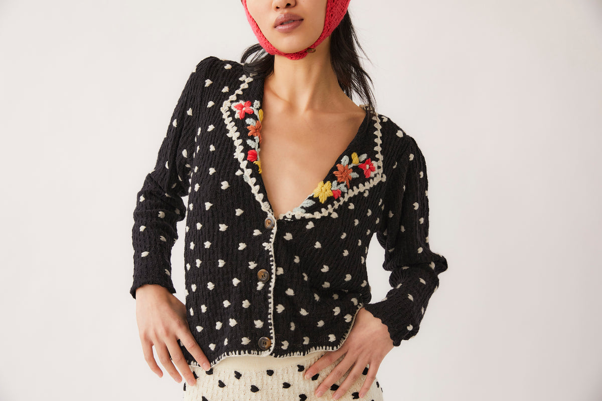 Farah Wool Cardigan | Black