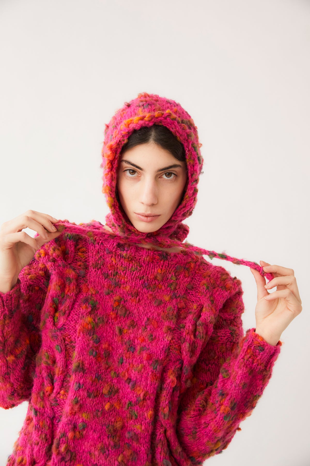 April Knitted Wool Blend Sweater | Fuchsia