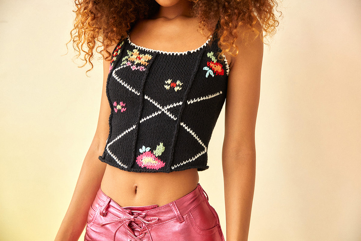 Aida Knitted Top | Black