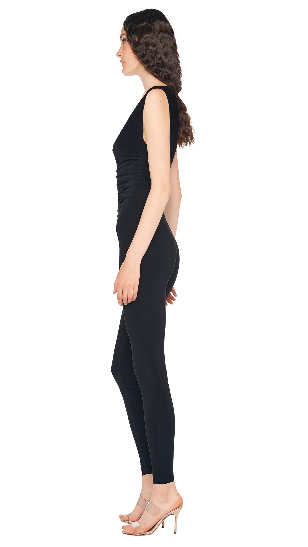 TARA SHIRRED FRONT CATSUIT