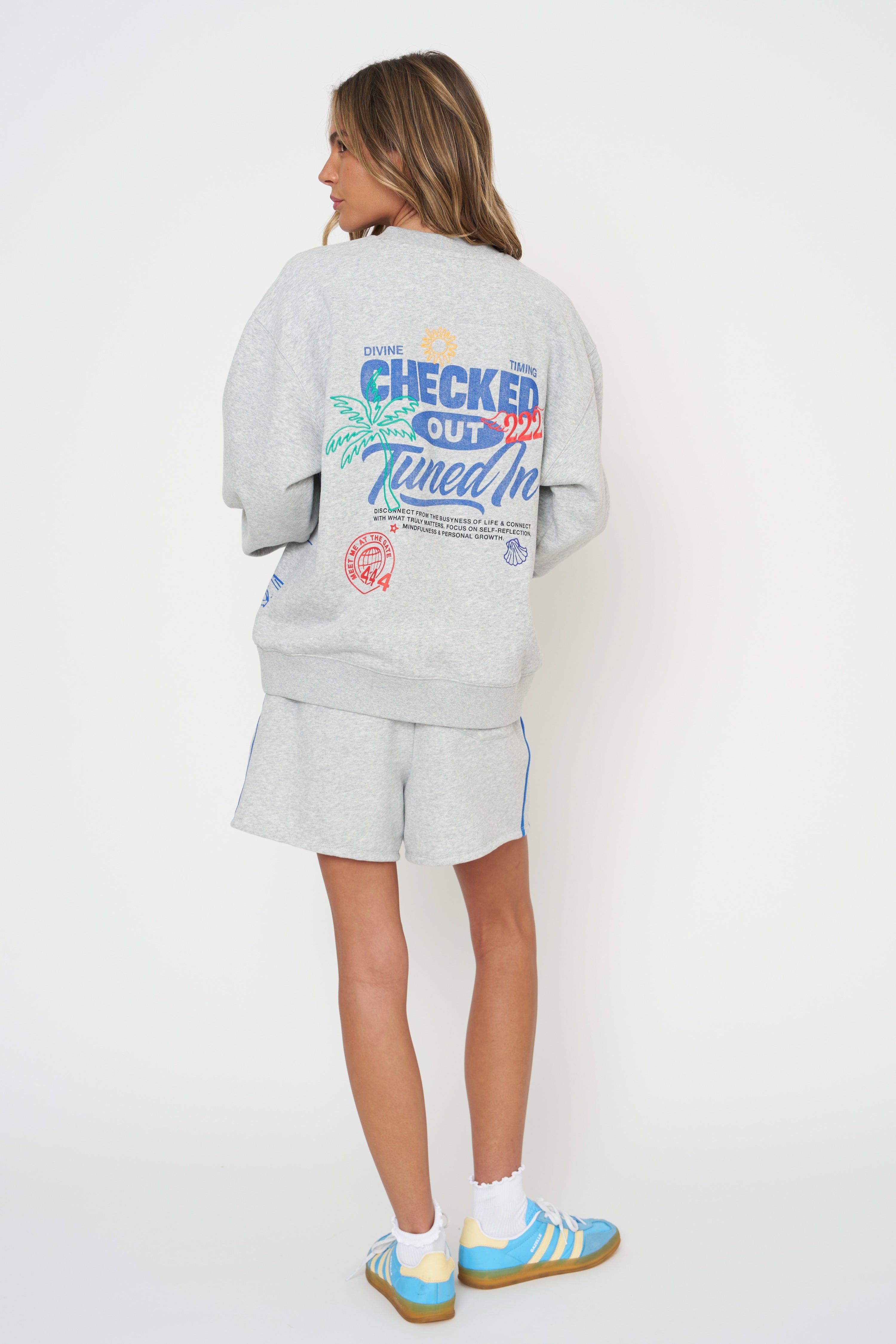 Checked Out Oversized Crewneck
