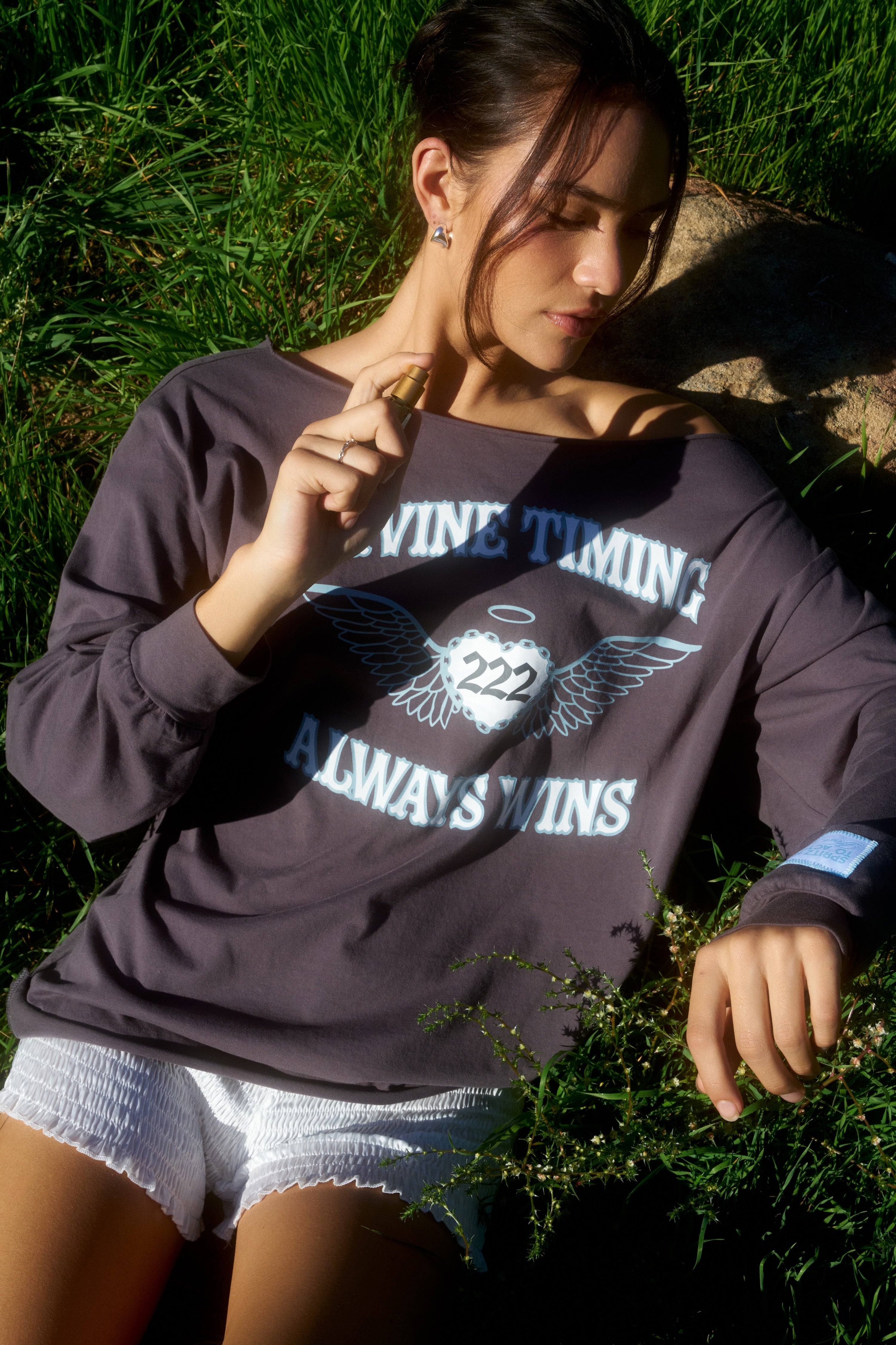 Mayfair x Orebella Divine Timing Slashed Long Sleeve Tee