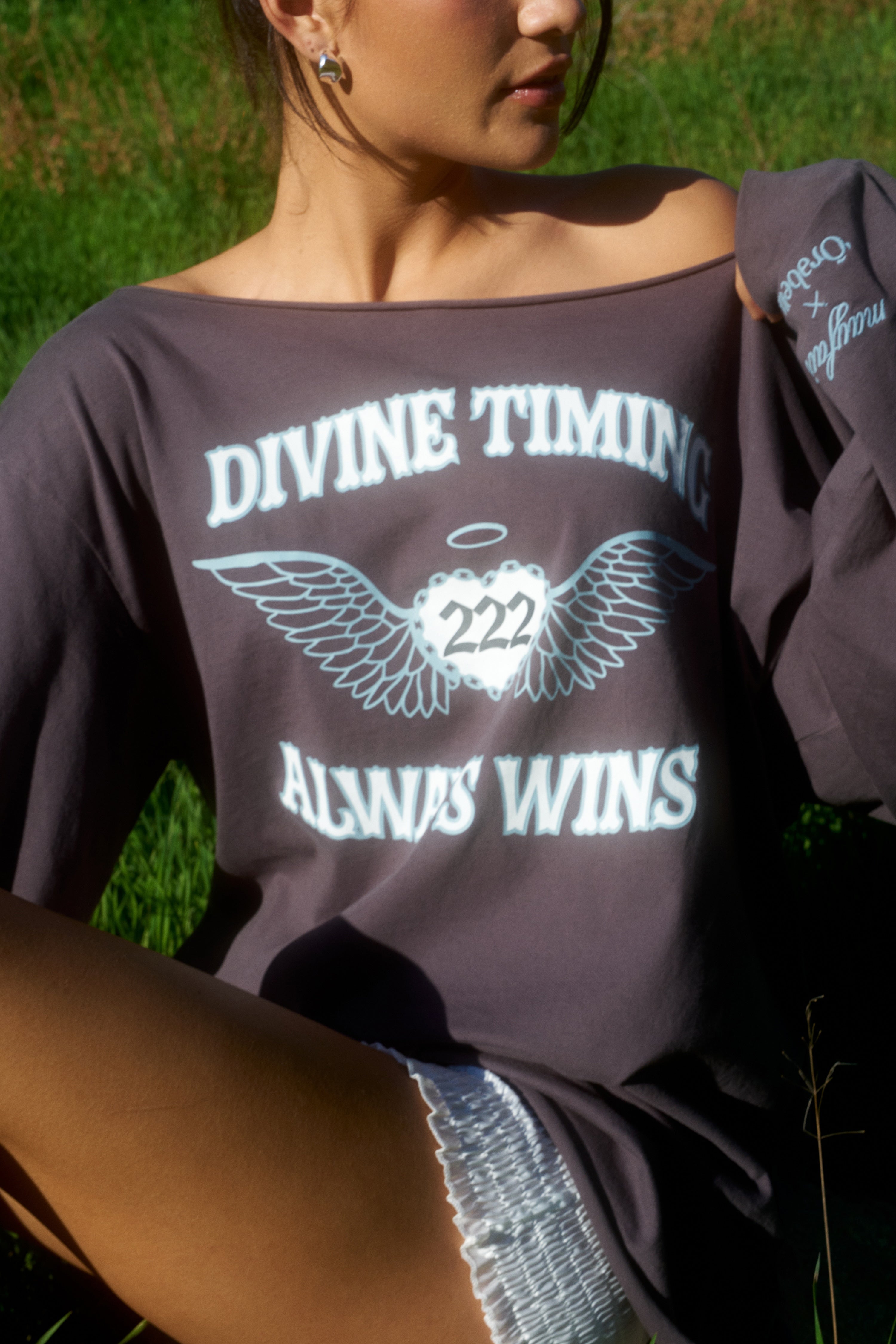 Mayfair x Orebella Divine Timing Slashed Long Sleeve Tee