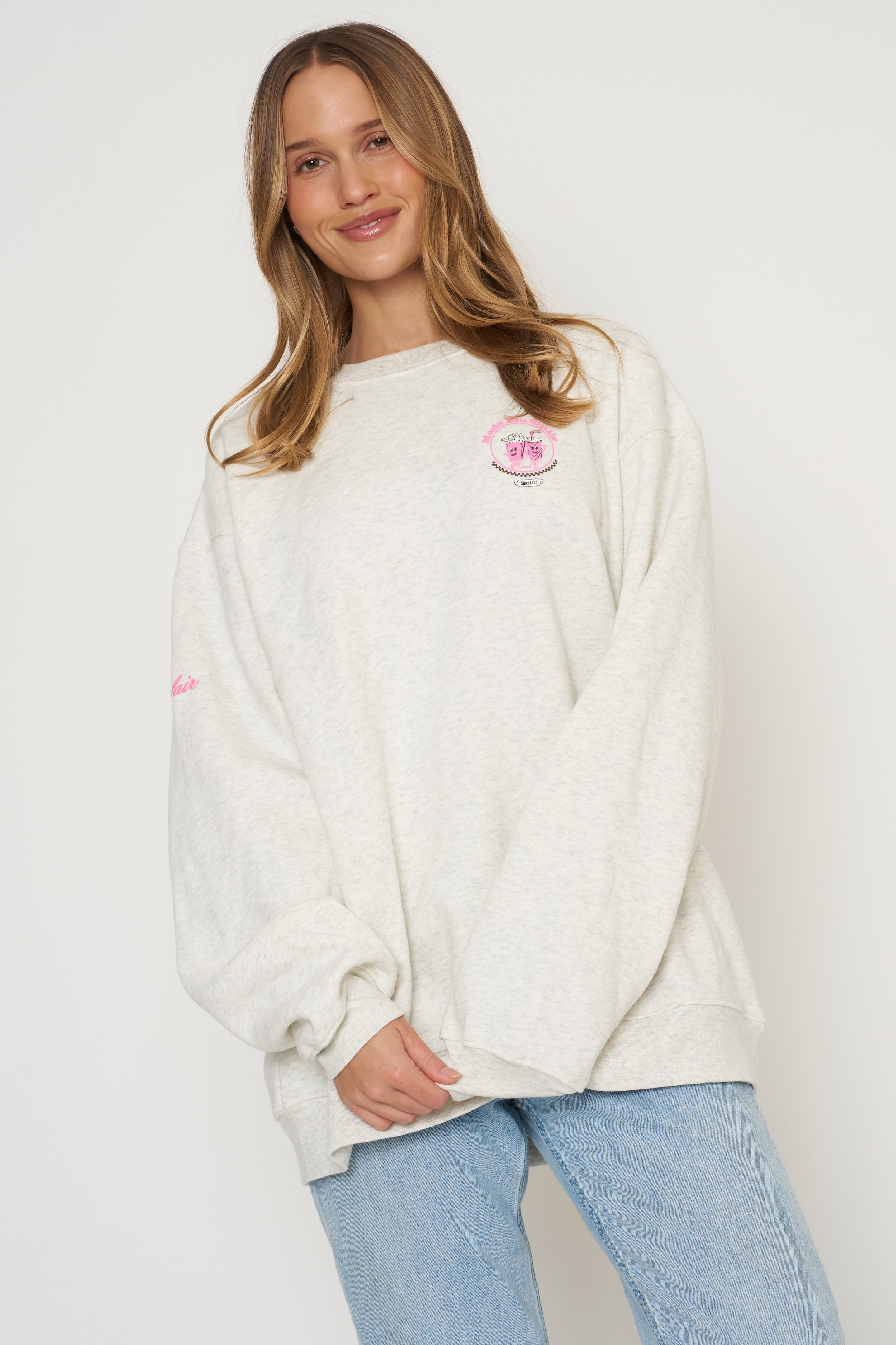 Made You Smile Grey Crewneck