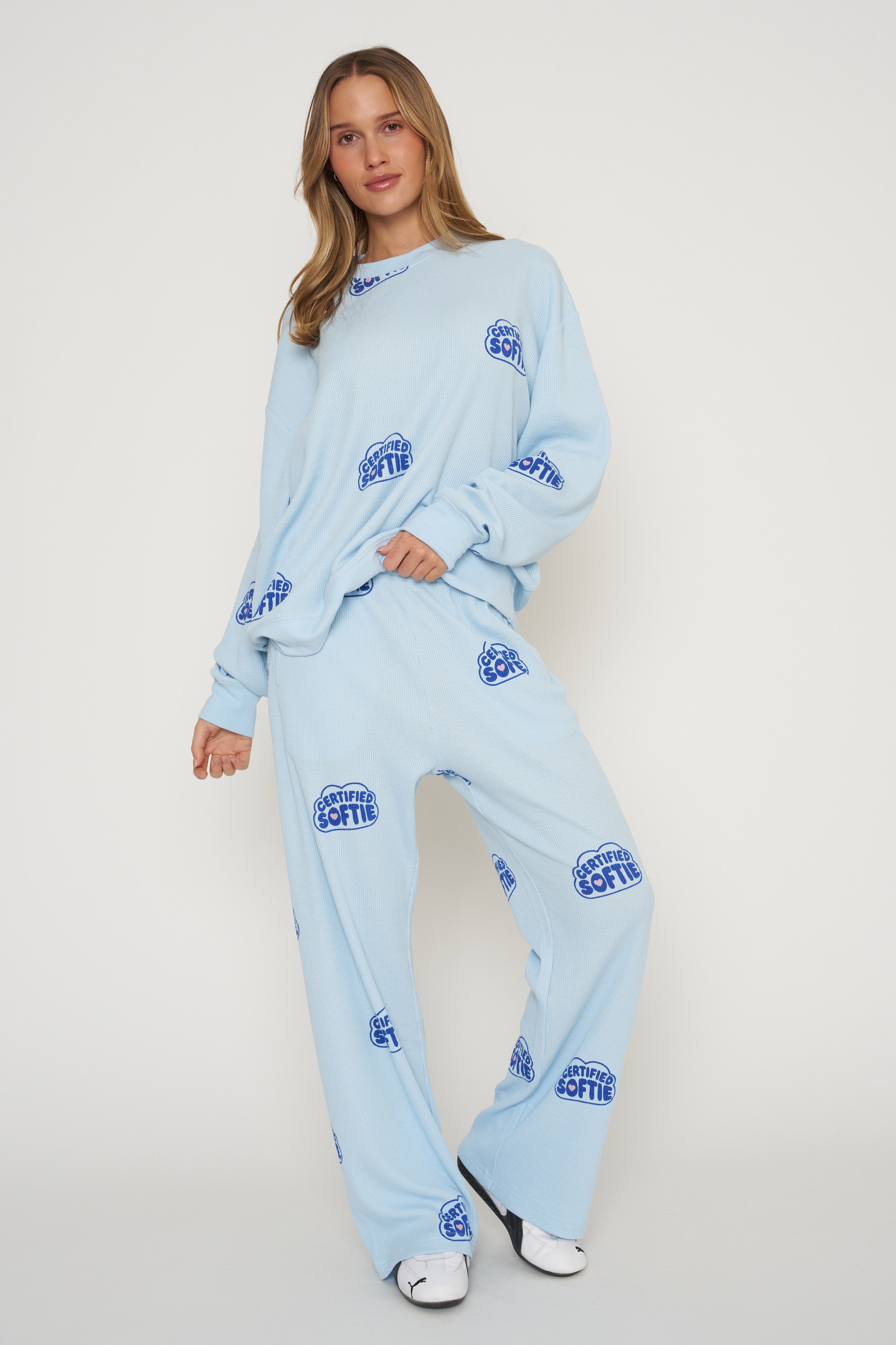 Certified Softie Classic Waffle Wide Leg Sweatpants