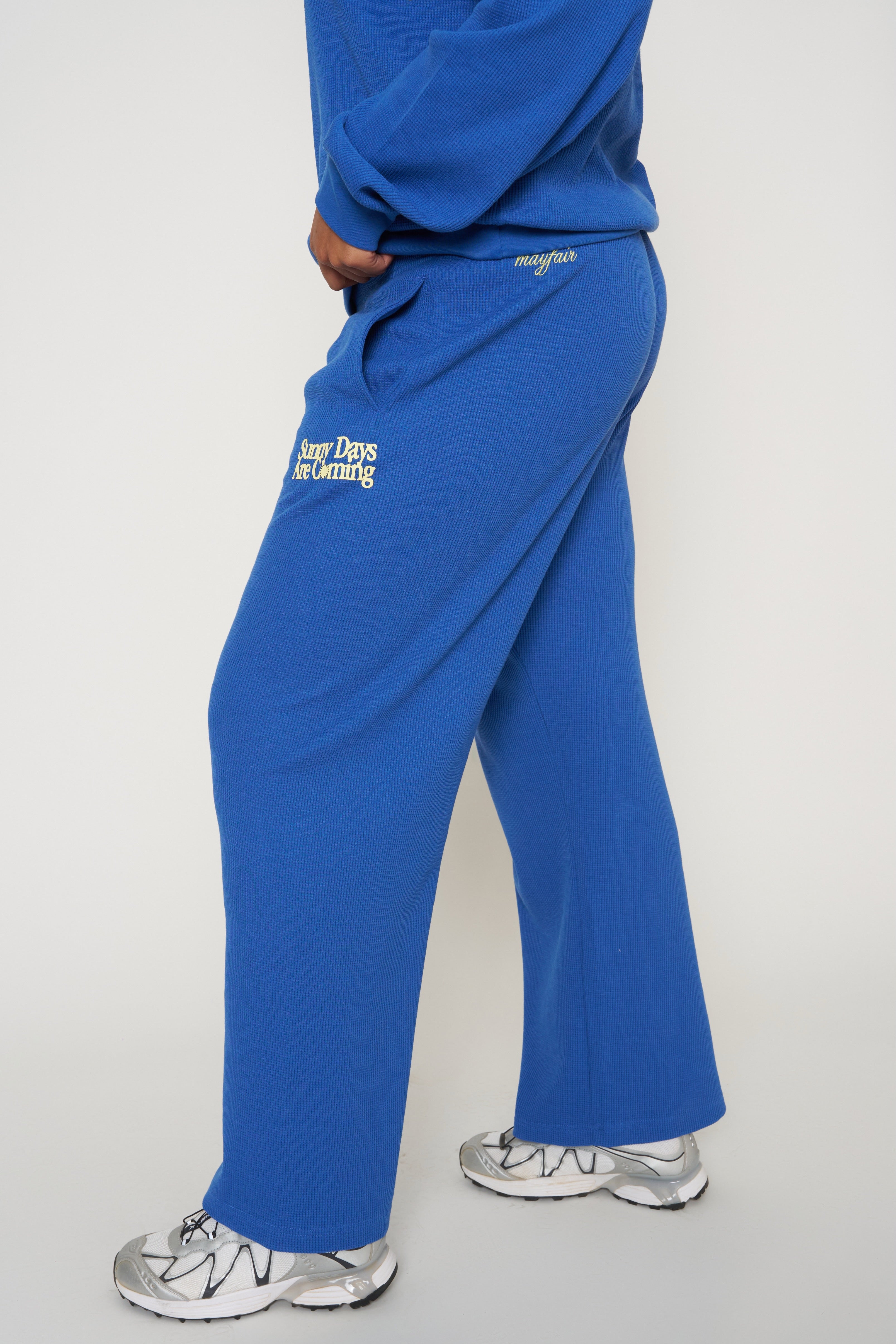Sunny Days Are Coming Classic Waffle Wide Leg Sweatpants