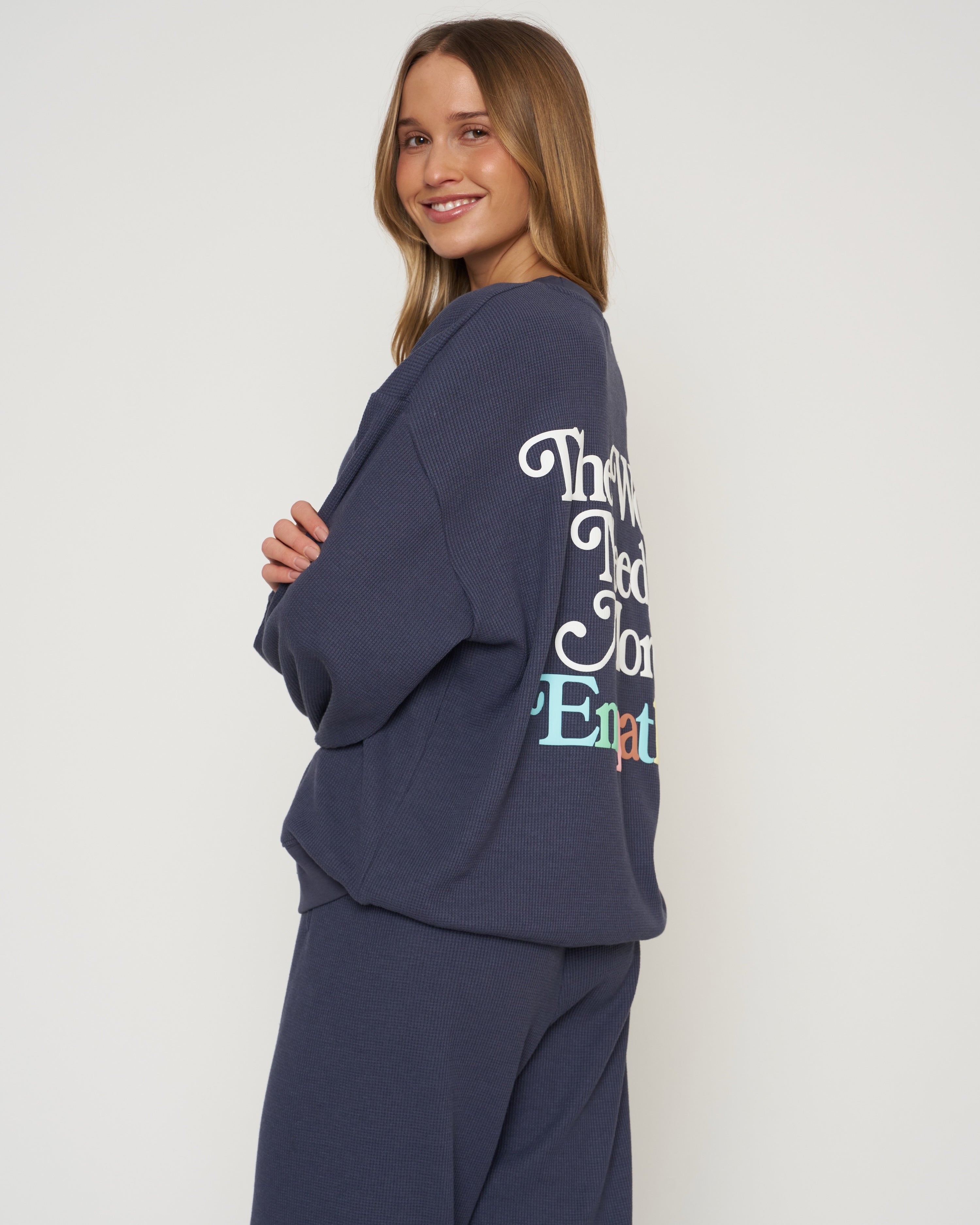 World Needs More Empathy Waffle Classic Crewneck