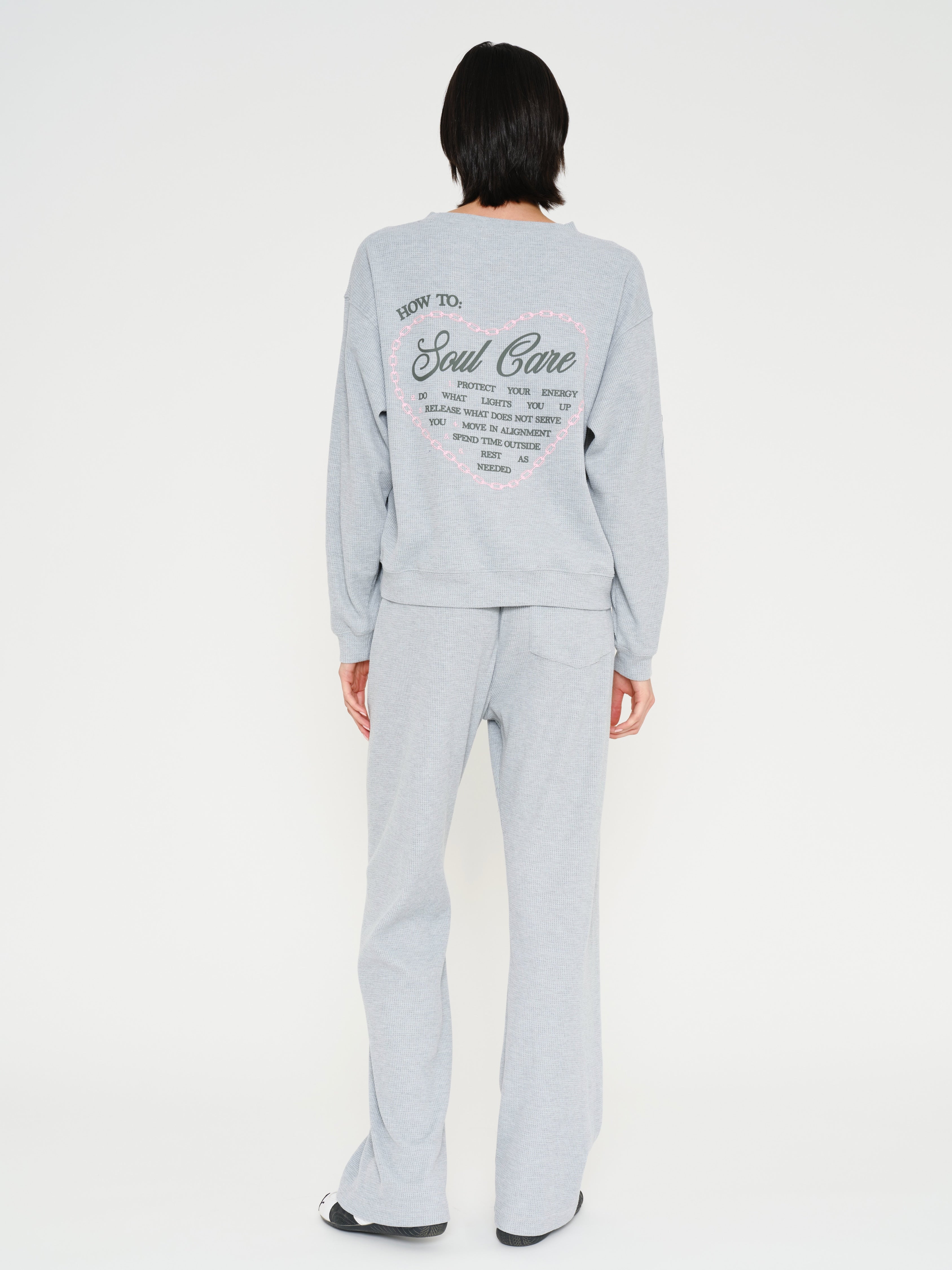 Soul Grey Relaxed Waffle Crewneck