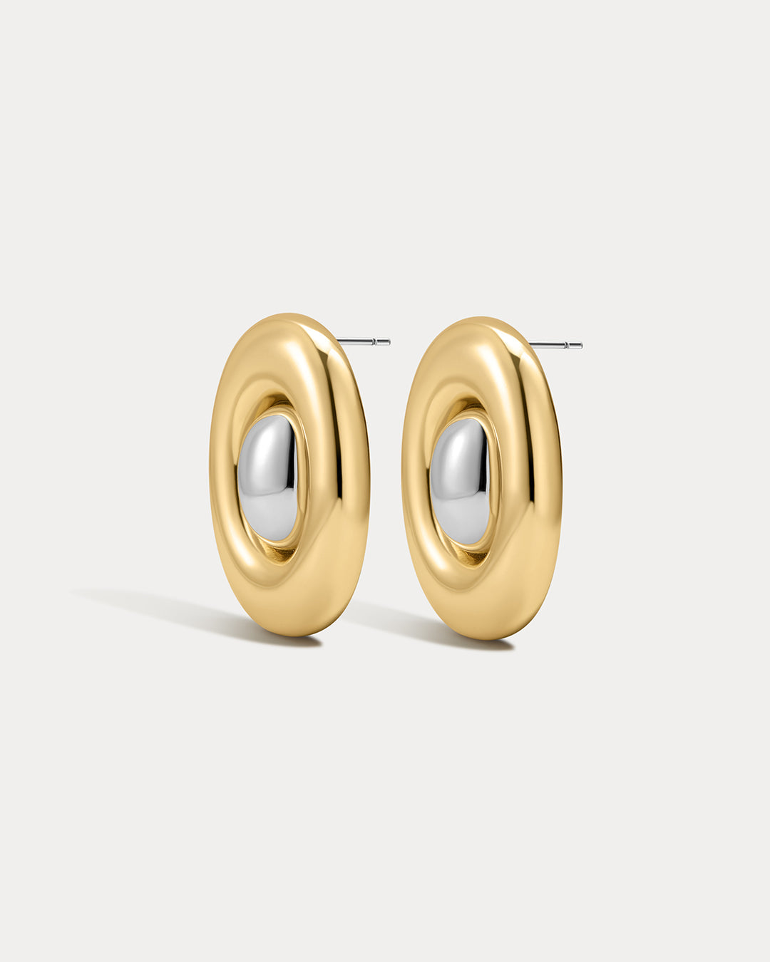 Luv Aj Two-Tone Chrome Orb Statement Studs