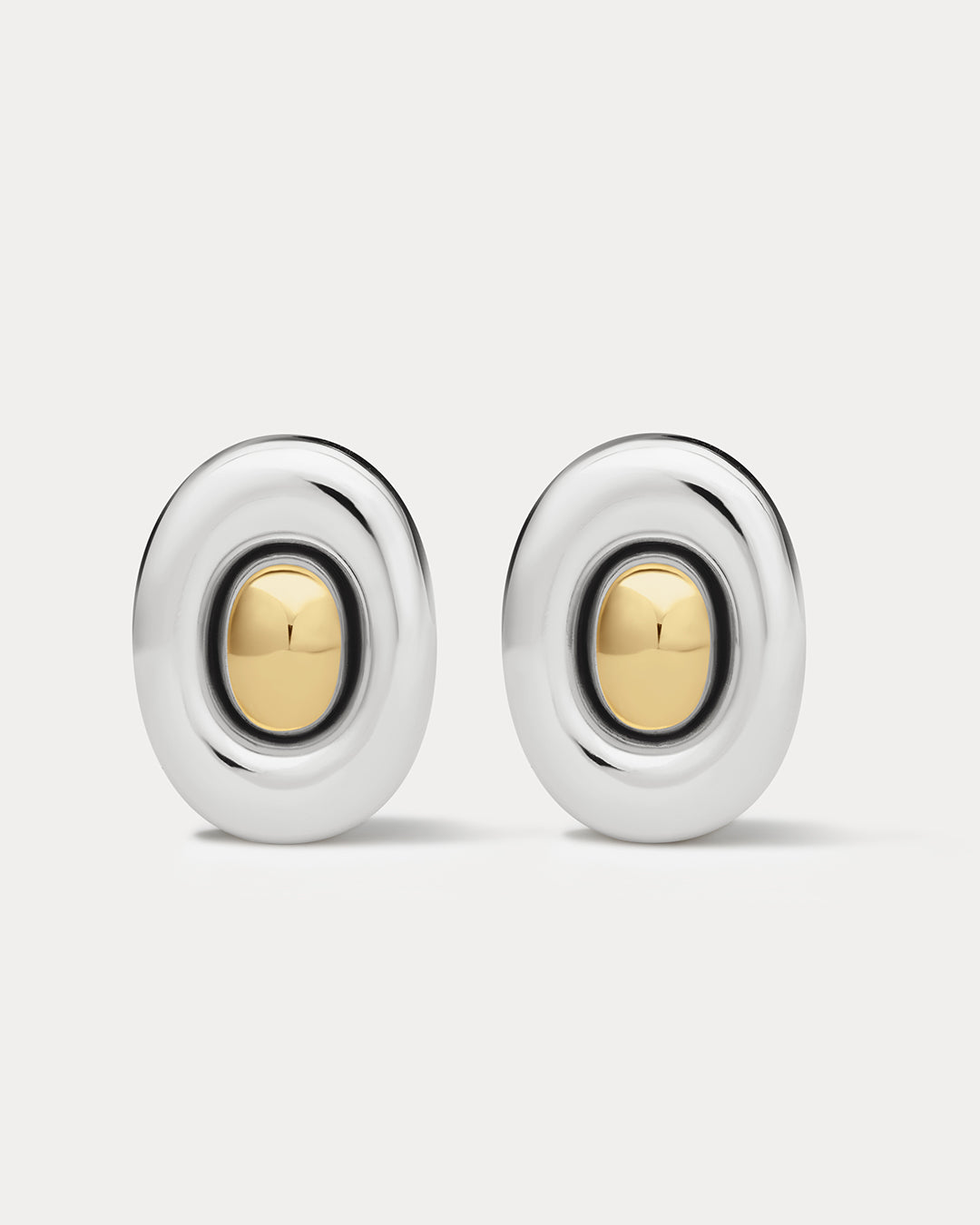 Luv Aj Two-Tone Chrome Orb Statement Studs
