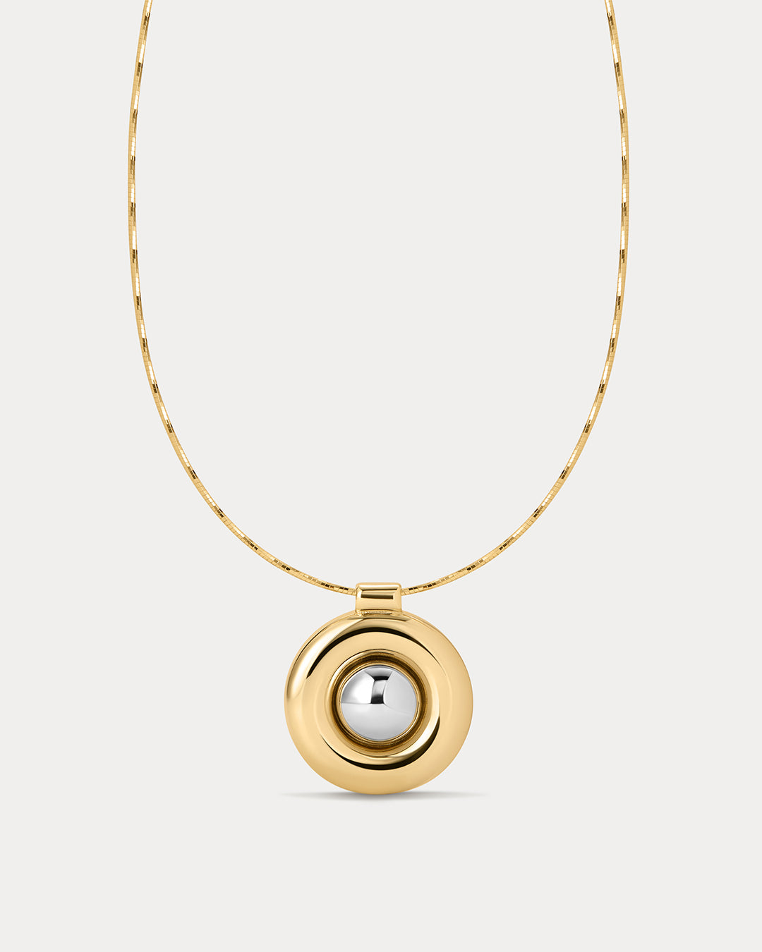 Luv Aj Chrome Orb Pendant Necklace