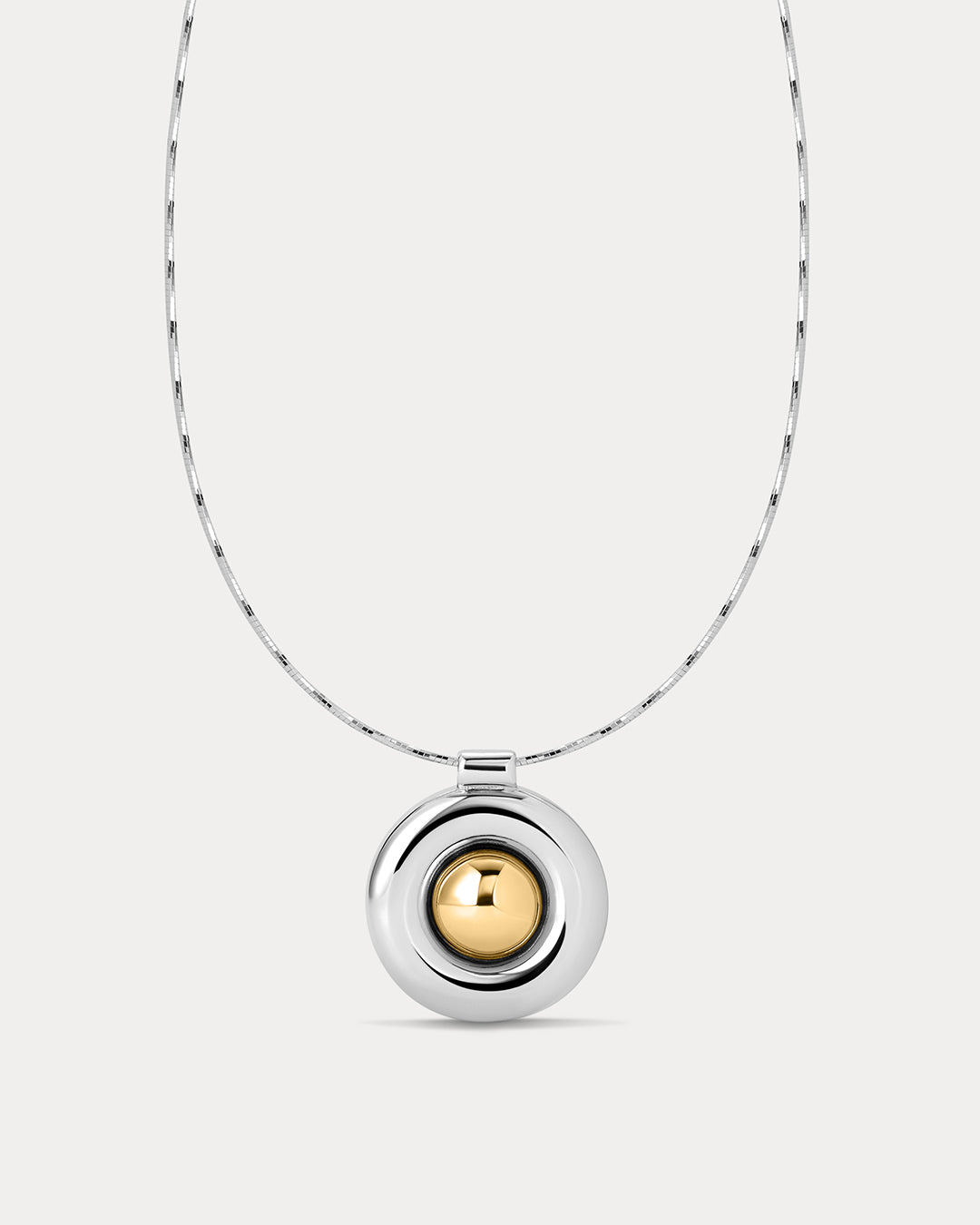 Luv Aj Chrome Orb Pendant Necklace