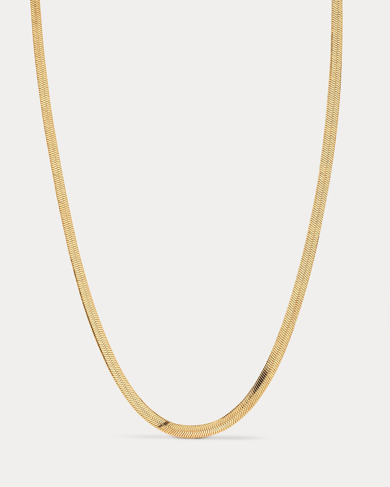 The Classique Herringbone Chain- Gold