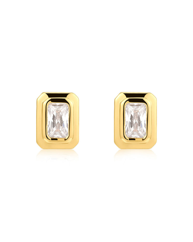 The Emerald Bezel Studs