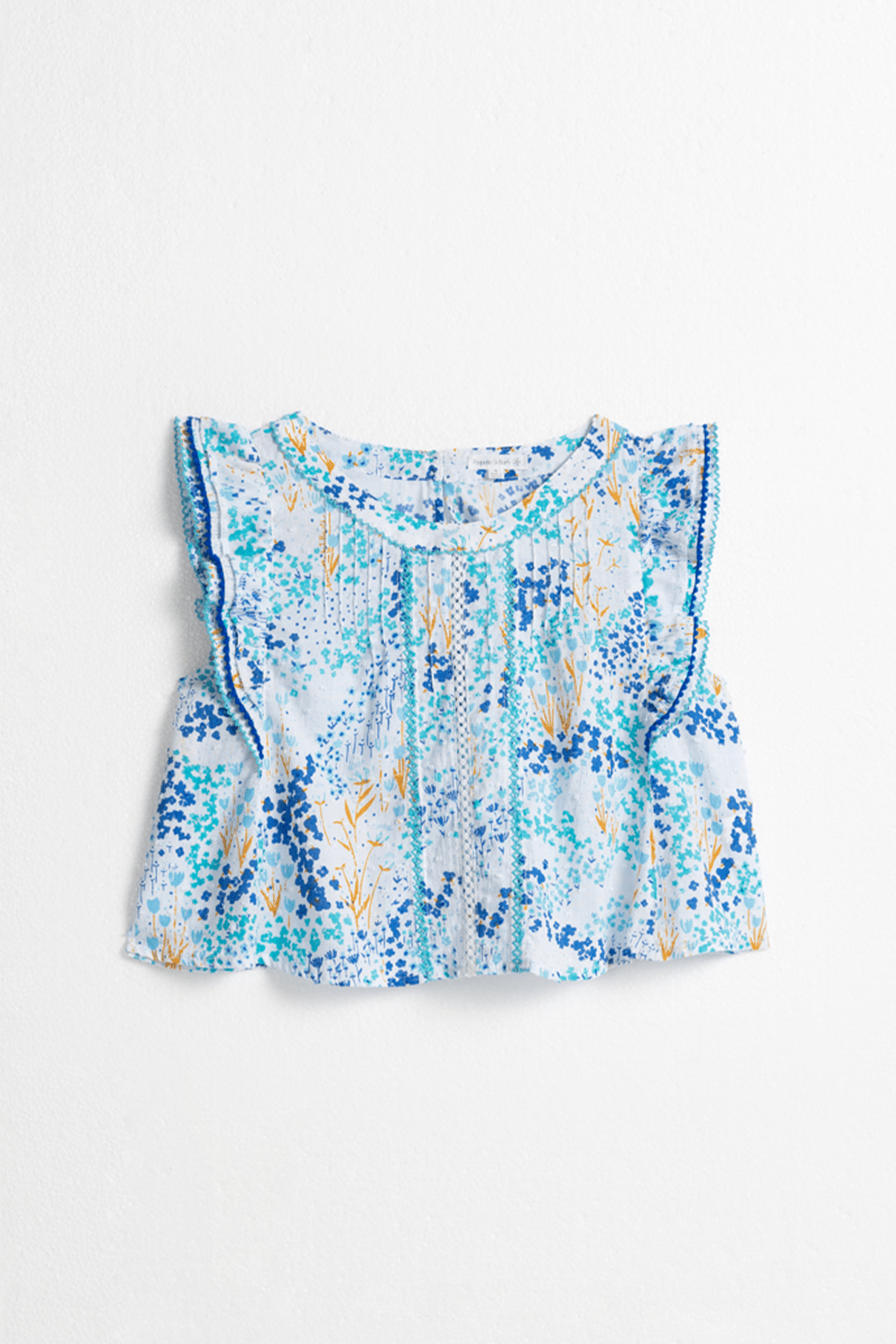 Kids Top Adeh - White Blue Tulipe - Poupette St Barth