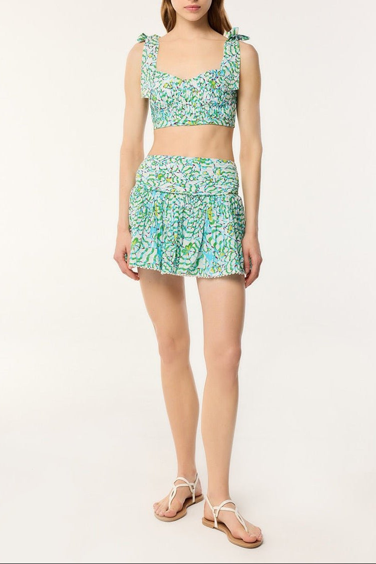 Top Carla - Green Wings Flower - Poupette St Barth