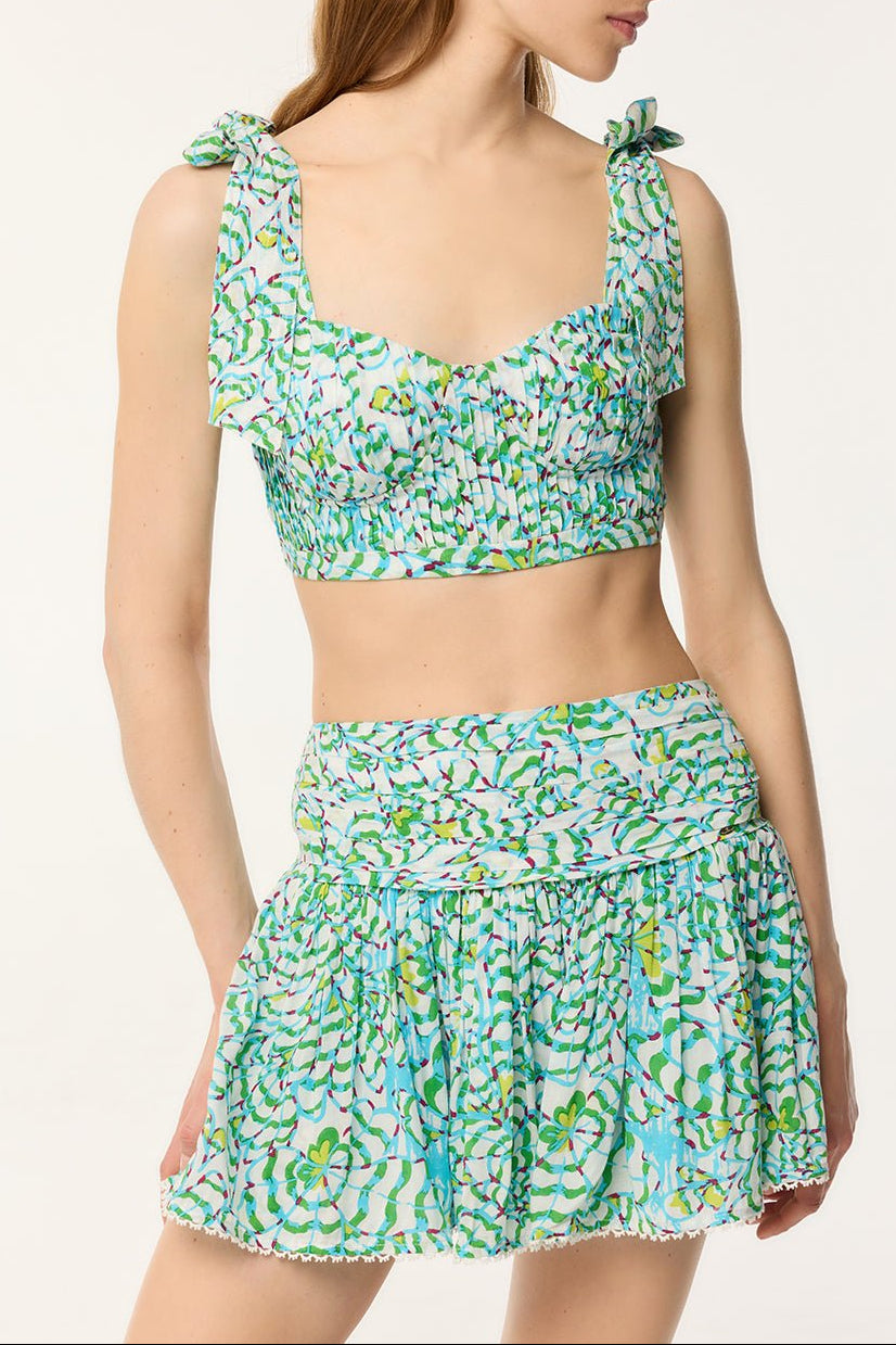 Top Carla - Green Wings Flower - Poupette St Barth